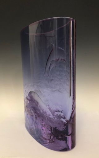 Signed Moser Alexandrite Crystal Vase Nature Dolphin Legends 5