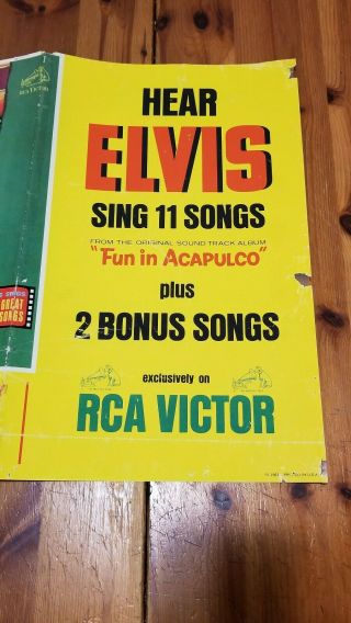 ELVIS PRESLEY Fun In Acapulco ORIG RARE Promo Poster Ad 1963 LPM - 2756 4
