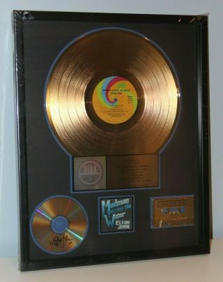 Elton John Madman Across The Water Riaa Award Presented To And Signed By Elton