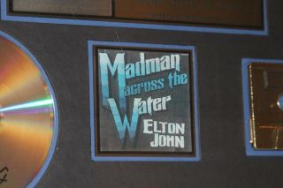 Elton John Madman Across The Water RIAA Award presented to and signed by Elton 6