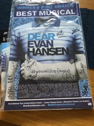 Dear Evan Hansen Window Card Signed First National Tour Ben Levi Ross