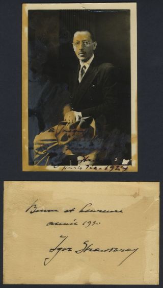 Igor Stravinsky (composer) : Signed Photograph And Autograph Year 