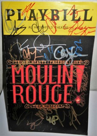 Moulin Rouge All Leads Broadway Musical Cast Signed Playbill Burstein,  Tveit,