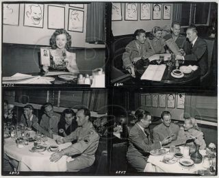 28 1940s Contact Sheet Photos Hollywood Brown Derby Stars & Celebrities 10