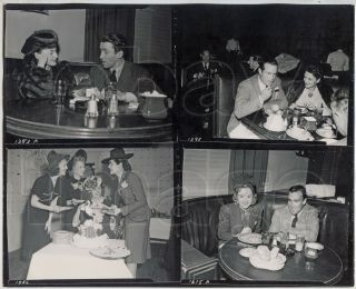 28 1940s Contact Sheet Photos Hollywood Brown Derby Stars & Celebrities 5