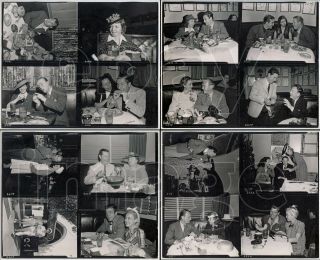 28 1940s Contact Sheet Photos Hollywood Brown Derby Stars & Celebrities 7