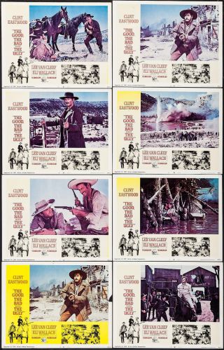 Posters The Good The Bad And The Ugly 1968 8 Lobby Cards 11 " X14 " Fn 5.  5