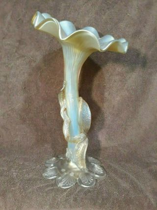 Magnum Loetz Jack In The Pulpit Iridescent Art Glass Vase $1 Nr