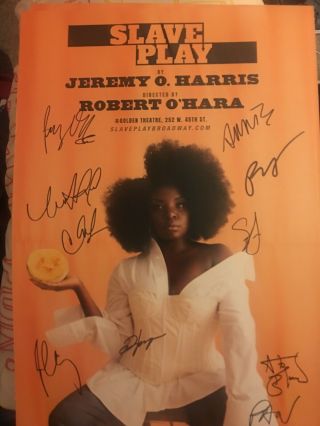 Slave Play Director Playwright Full Cast Signed Broadway Window Card 2019 Poster