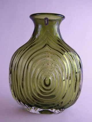 A Very Rare Whitefriars 9828 Nipple Vase - Sage Green By Geoffrey Baxter 1974
