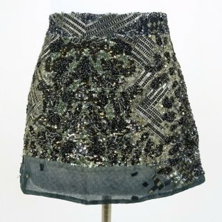 Miranda Lambert All Saints Grey Hand Embellished Mini Skirt Size 8