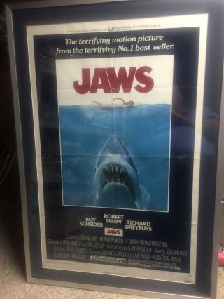 Vintage Jaws 1975 One Sheet Poster 27 " By 41 " Nss 75/155