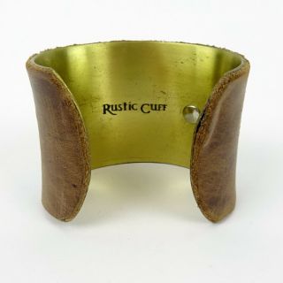 Miranda Lambert RUSTIC CUFF Brown Leather Gold - Colored Metal Engraved Cuff 2