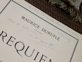 One Of The Kind,  Rare " The Requiem,  Op.  9 ",  Signed By Maurice Duruflé