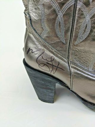 Miranda Lambert IDYLLWIND Silver Embroidered Autographed Cowboy Boots Size 8.  5 8