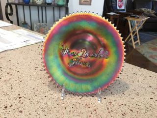 Very Rare Northwood Carnival Glass Advertising Plate - We Use Broeker’s Flour