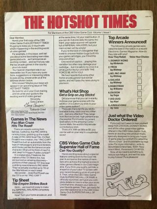HOTSHOT Times,  CBS Video Game Club Newsletters Vol 1,  1 2 5 : Atari 2600 2