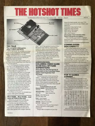 HOTSHOT Times,  CBS Video Game Club Newsletters Vol 1,  1 2 5 : Atari 2600 4