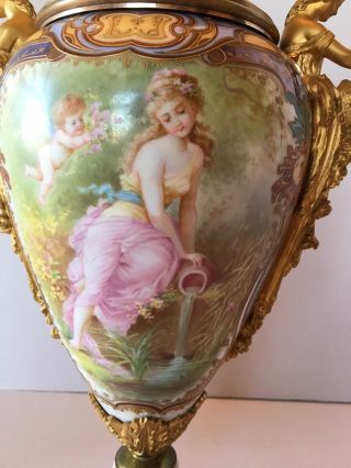 Antique Sevres Art Nouveau Hand Painted Porcelain Vases Signed Collot 2