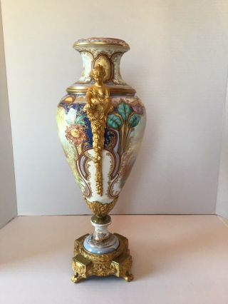 Antique Sevres Art Nouveau Hand Painted Porcelain Vases Signed Collot 4