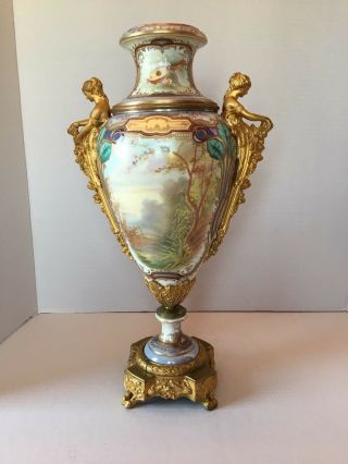 Antique Sevres Art Nouveau Hand Painted Porcelain Vases Signed Collot 5