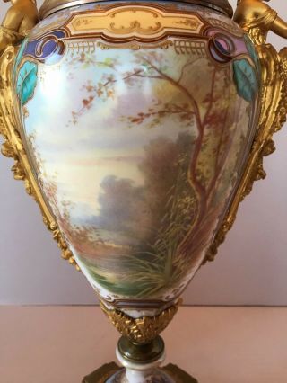 Antique Sevres Art Nouveau Hand Painted Porcelain Vases Signed Collot 6