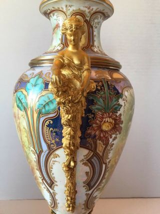 Antique Sevres Art Nouveau Hand Painted Porcelain Vases Signed Collot 8