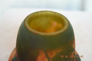 c.  1900 Daum Nancy Cameo Art Glass Vase Devils Trumpet Pod Milkweed Sea Mine 5
