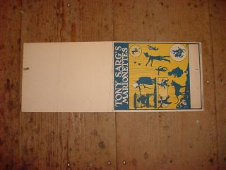 1929 Tony Sarg ' s Marionettes Cardboard Poster 2