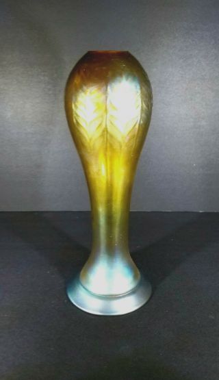 Great 12 Inches Tall Signed L.  C.  Tiffany Favrile Vase From $1499.  99