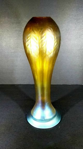 Great 12 inches tall Signed L.  C.  Tiffany Favrile Vase from $1499.  99 2