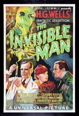The Invisible Man Cinemasterpieces S2 Horror Movie Poster Limited Edition