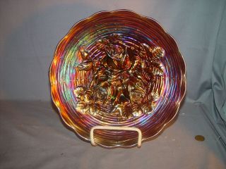 Northwood Carnival Glass Purple Rose Show Plate