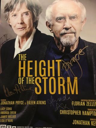 Eileen Atkins Jonathan Pryce Height Of The Storm Broadway Play Signed Poster