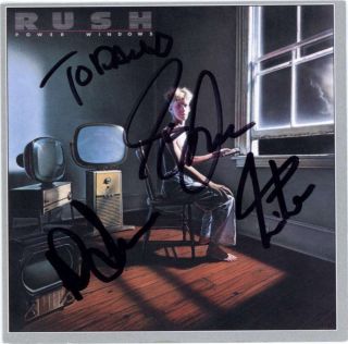 Rush Group Signed Autographed Power Windows Cd Cover Lee Peart Jsa