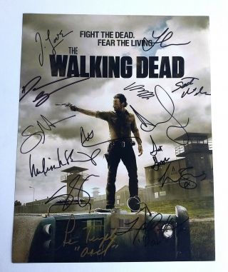 The Walking Dead Cast Signed/autographed 11x14 Photo Daryl Rick,  Beckett Bas