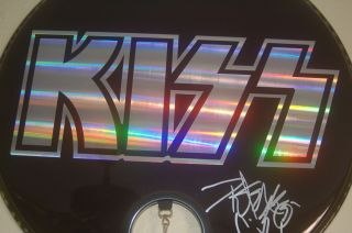 Kiss Peter Criss Signed Rainbow Logo Dw Drum Head Rare