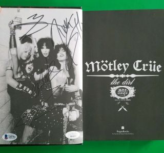 Motley Crue Complete X4 Signed Hardcover 1st Edition Book " The Dirt " Jsa Bas