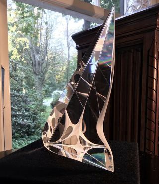 Christopher Ries Battelle Optic Art Glass Sculpture c.  1996 Signed RESERVED BILL 11