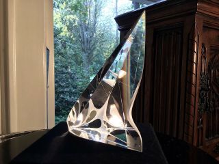 Christopher Ries Battelle Optic Art Glass Sculpture c.  1996 Signed RESERVED BILL 7