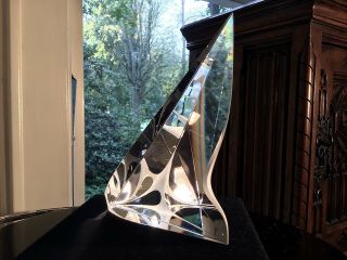 Christopher Ries Battelle Optic Art Glass Sculpture c.  1996 Signed RESERVED BILL 8