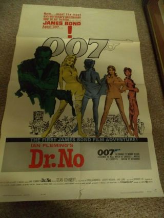 Dr.  No (1962) Sean Connery As James Bond One Sheet Poster 27 " By41 "