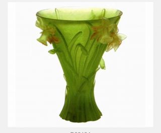 Large Daum Daffodil Pate De Verre Vase