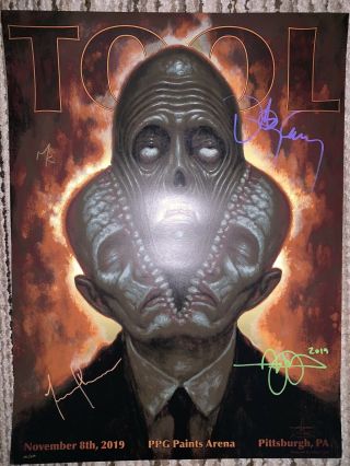 Tool Signed Autographed Poster 11/08/19 Pittsburgh Ppg Paint Arena 101 Chet Zar