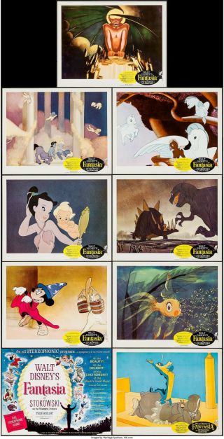 Movie Posters Fantasia 1940 (1963) 9 Lobby Cards 11 " X14 " Vf,  8.  5 Walt Disney