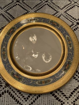 Rare Lenox Autumn Dinner Plates Set Of 8 /1917 - 1930 Dk Green Hallmark 24k Bands