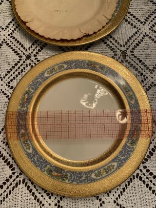 RARE LENOX Autumn Dinner Plates Set Of 8 /1917 - 1930 Dk Green Hallmark 24k Bands 4