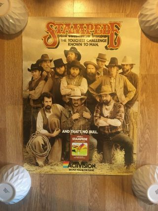 Rare 1981 Atari Activision Stampede Store Promo Poster 17x23