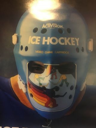 Rare 1981 Atari Activision ICE HOCKEY Store Promo Poster 17x23 4