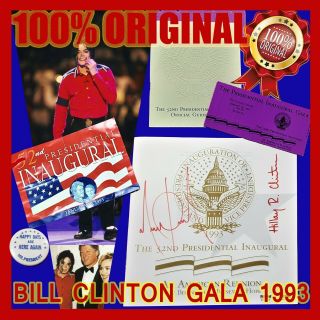 Michael Jackson Hand Signed Bill Clinton Gala 1993 Psa Autograph Smile Award